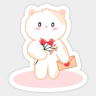 Valentine Cat in love Sticker